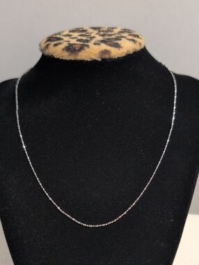 White Gold 18K GP Bead Chain Necklace Unisex